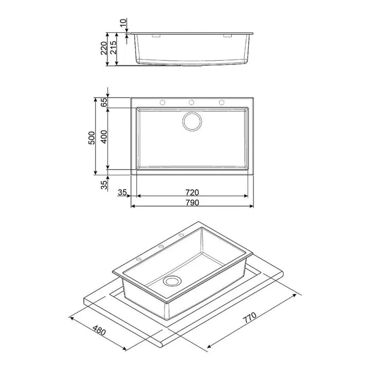 Chiuvetă Universale VZ79B, Smeg