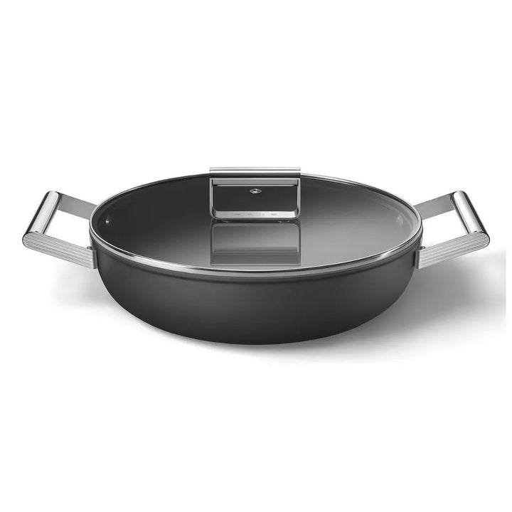 Tigaie din aluminiu, neagra pentru servire 28 cm, 3.7 l, CKFD2811BLM, Smeg