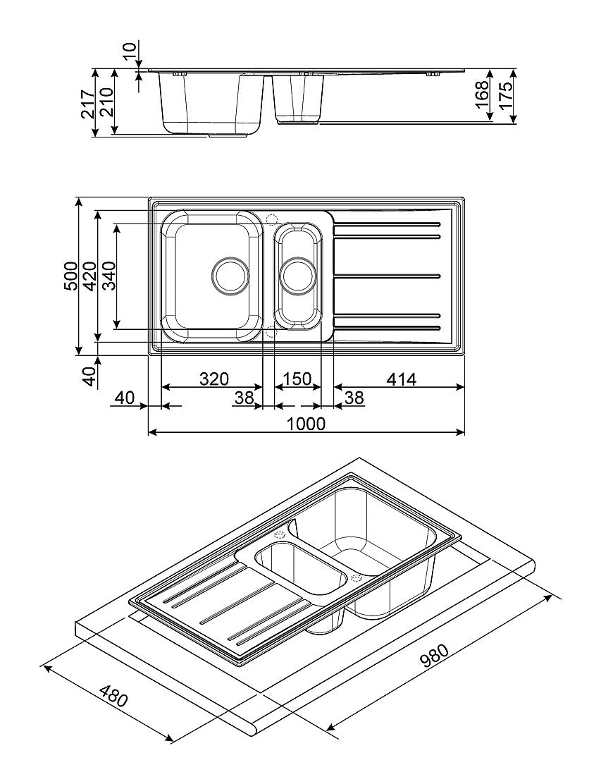 Chiuveta de bucatarie antracit, LZ102A2, Smeg