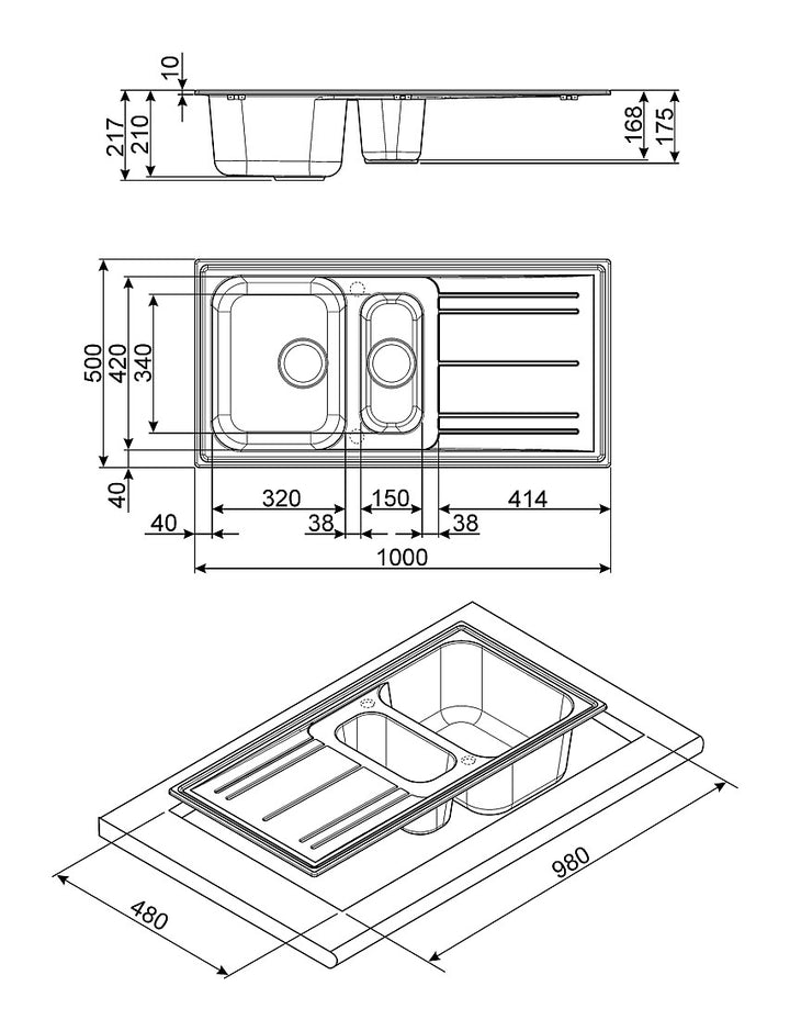 Chiuveta de bucatarie antracit, LZ102A2, Smeg