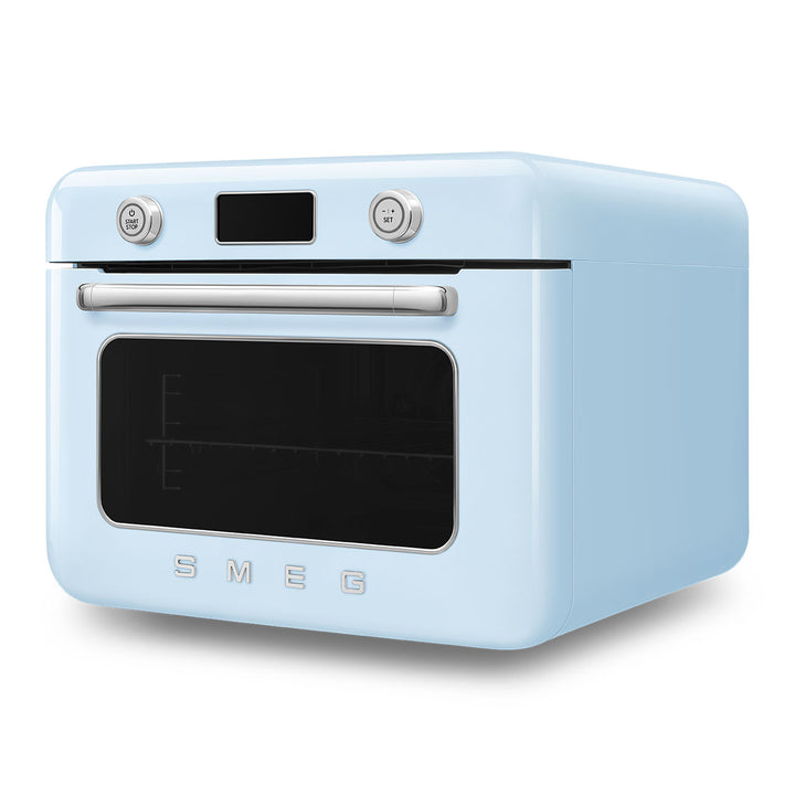 Mini cuptor albastru pastel cu aburi, COF01PBEU, Smeg