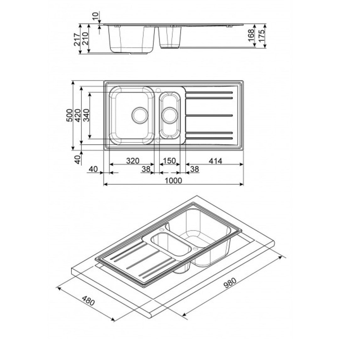 Chiuveta de bucatarie crem, LZ102P, Smeg