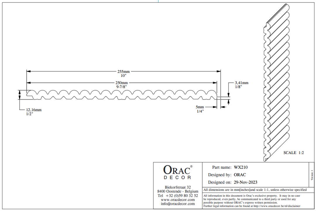 Panou decorativ 3D Alb WX210, Orac