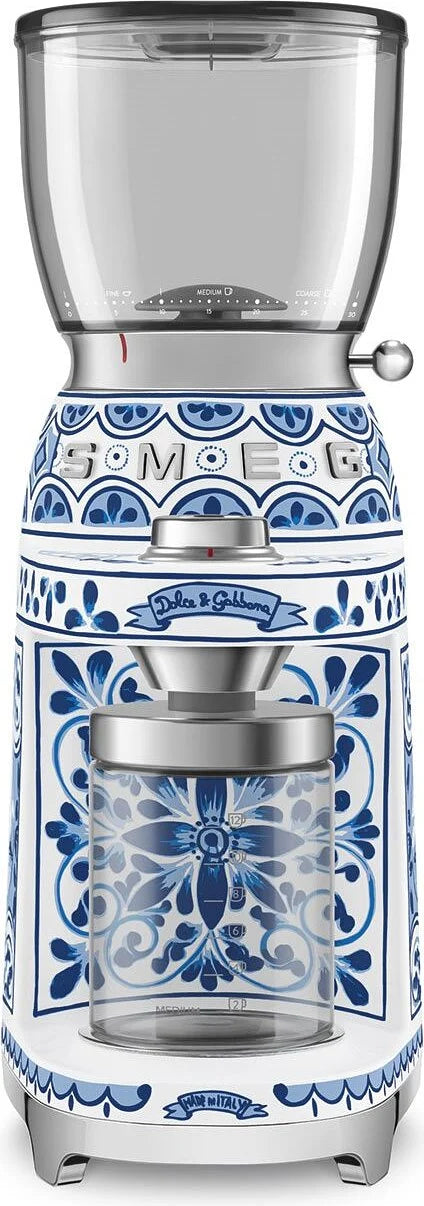 Rasnita de cafea electrica Smeg Dolce&Gabbana CGF01DGBEU, Blu mediterraneo