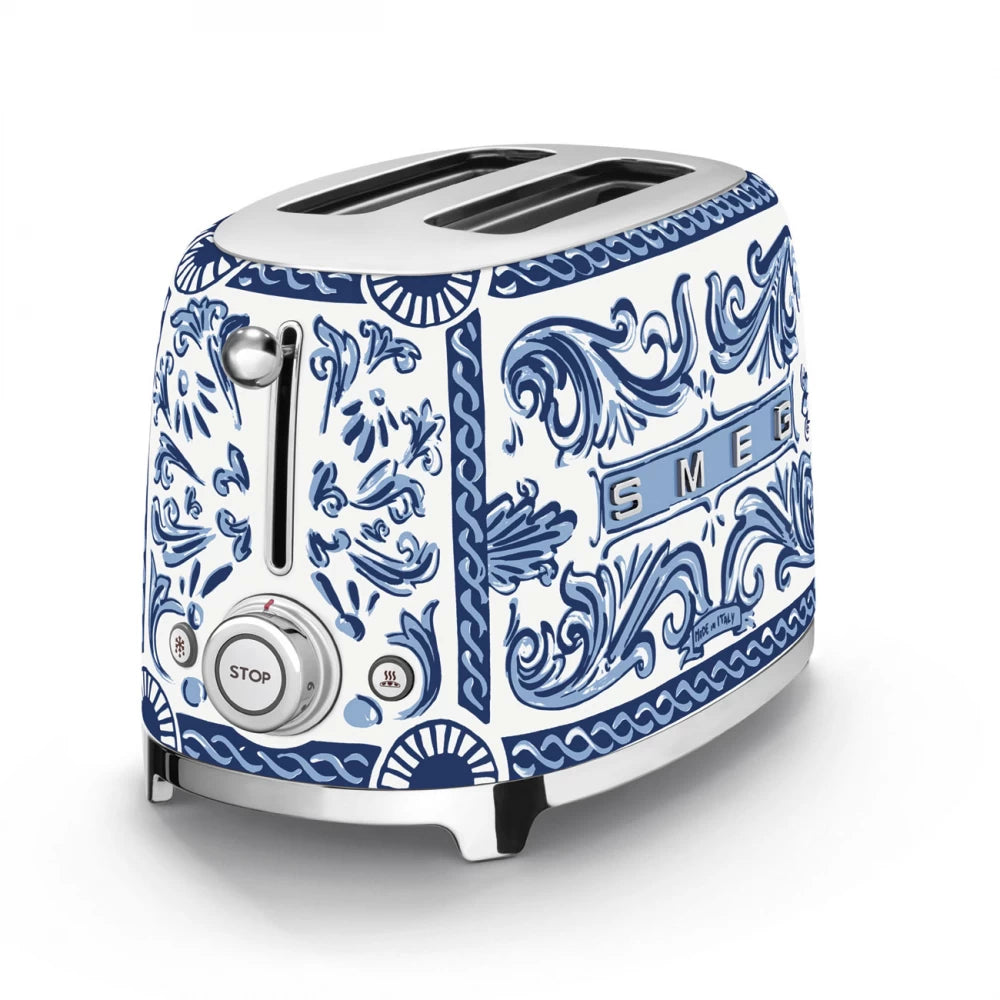 Prajitor de paine Smeg Dolce&Gabbana TSF01DGBEU, Blu mediterraneo