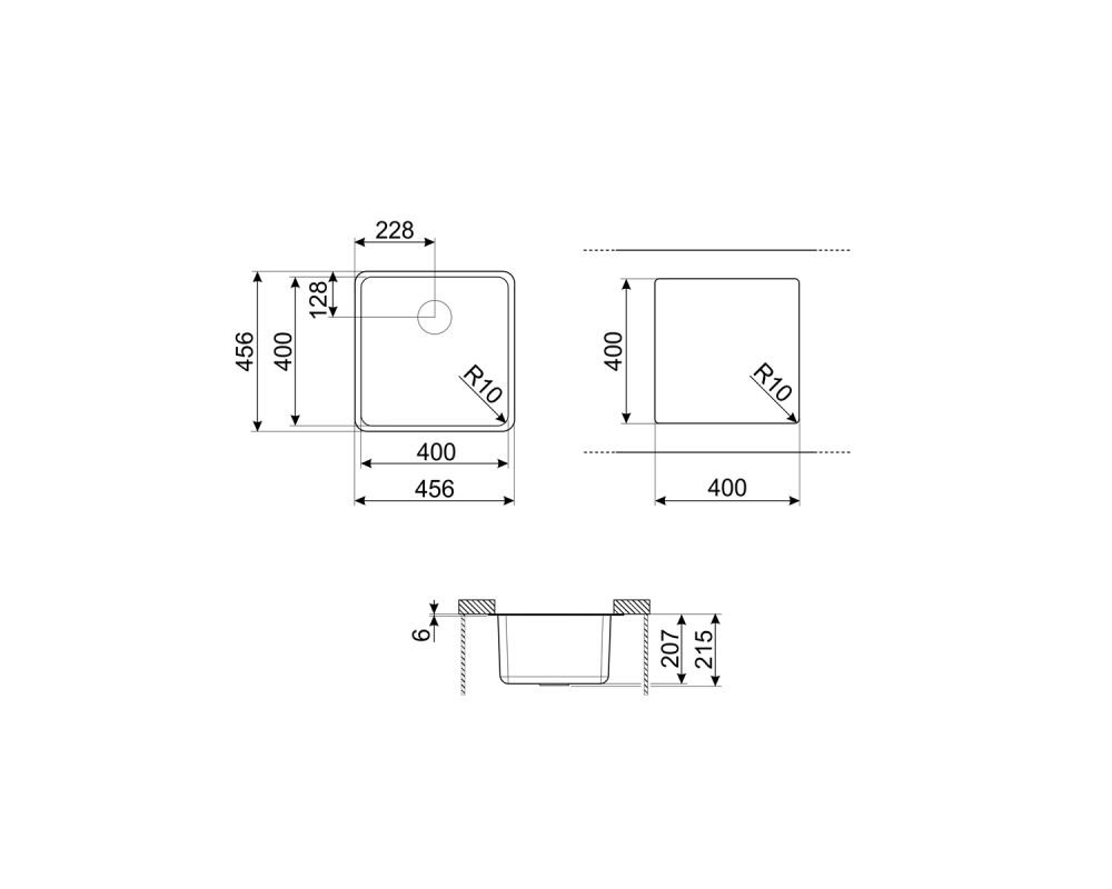 Chiuveta compozit, de bucatarie gri, VZP45CT, Smeg