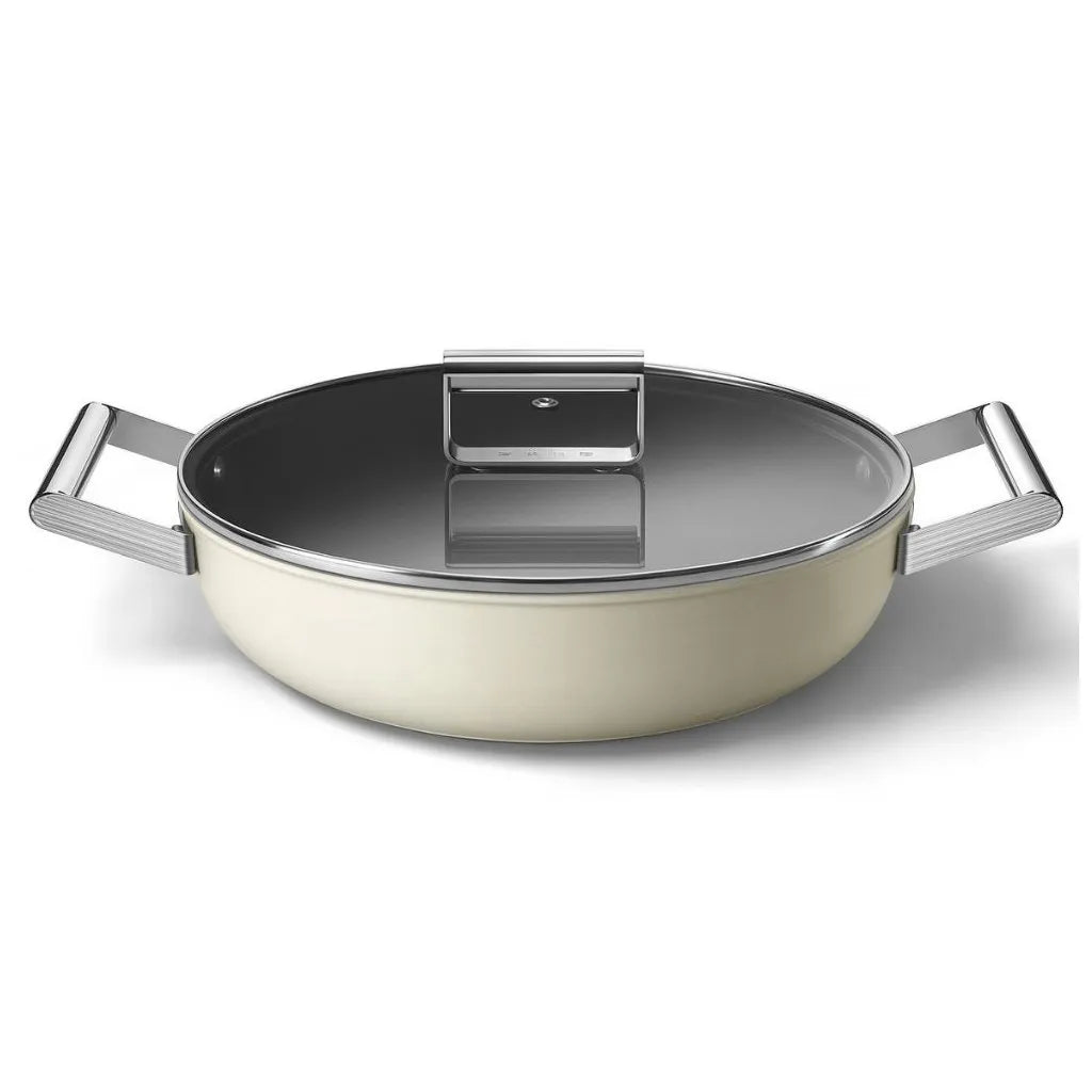 Tigaie din aluminiu, crem pentru servire 28 cm, 3.7 l, CKFD2811CRM, Smeg