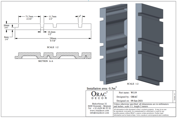 Panou decorativ 3D Alb W119F, Orac