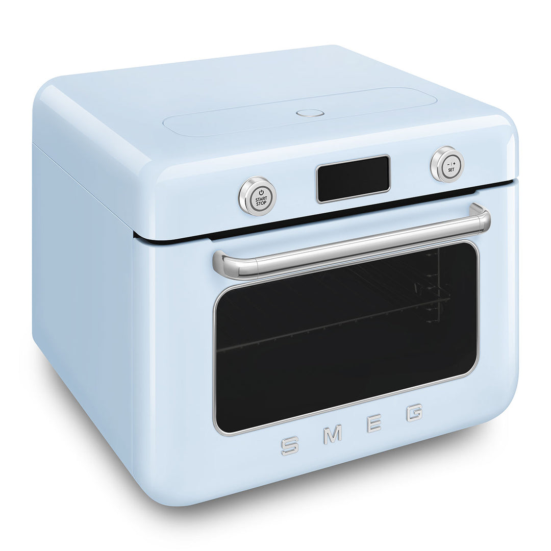 Mini cuptor albastru pastel cu aburi, COF01PBEU, Smeg