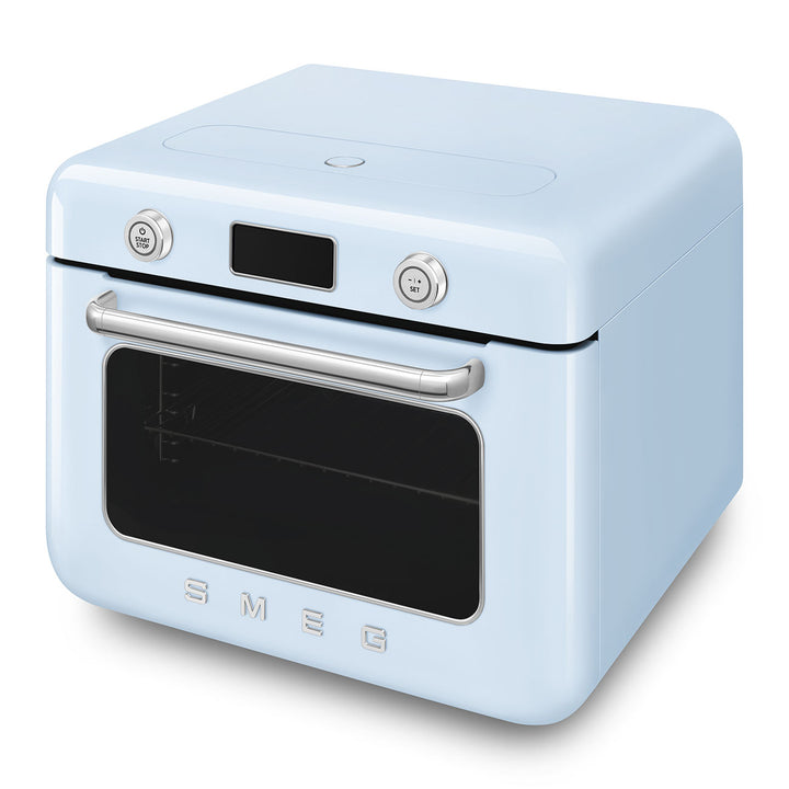 Mini cuptor albastru pastel cu aburi, COF01PBEU, Smeg