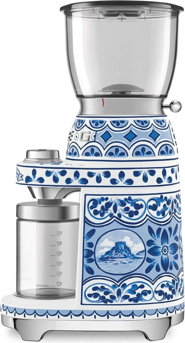 Rasnita de cafea electrica Smeg Dolce&Gabbana CGF01DGBEU, Blu mediterraneo