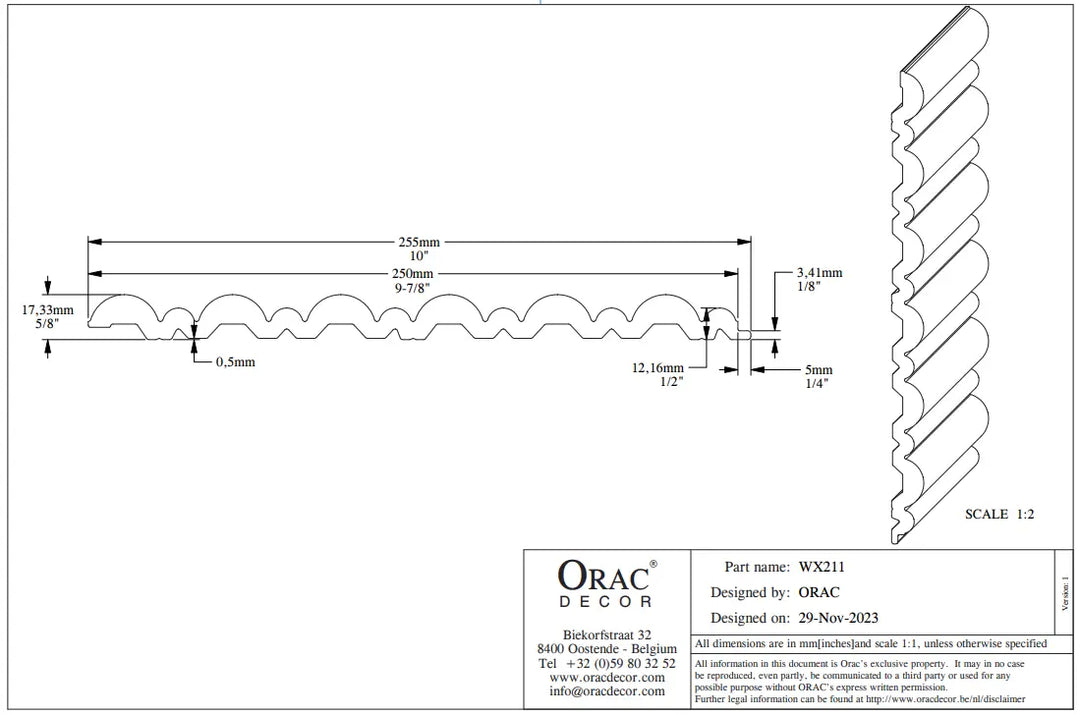 Panou decorativ 3D Alb WX211, Orac