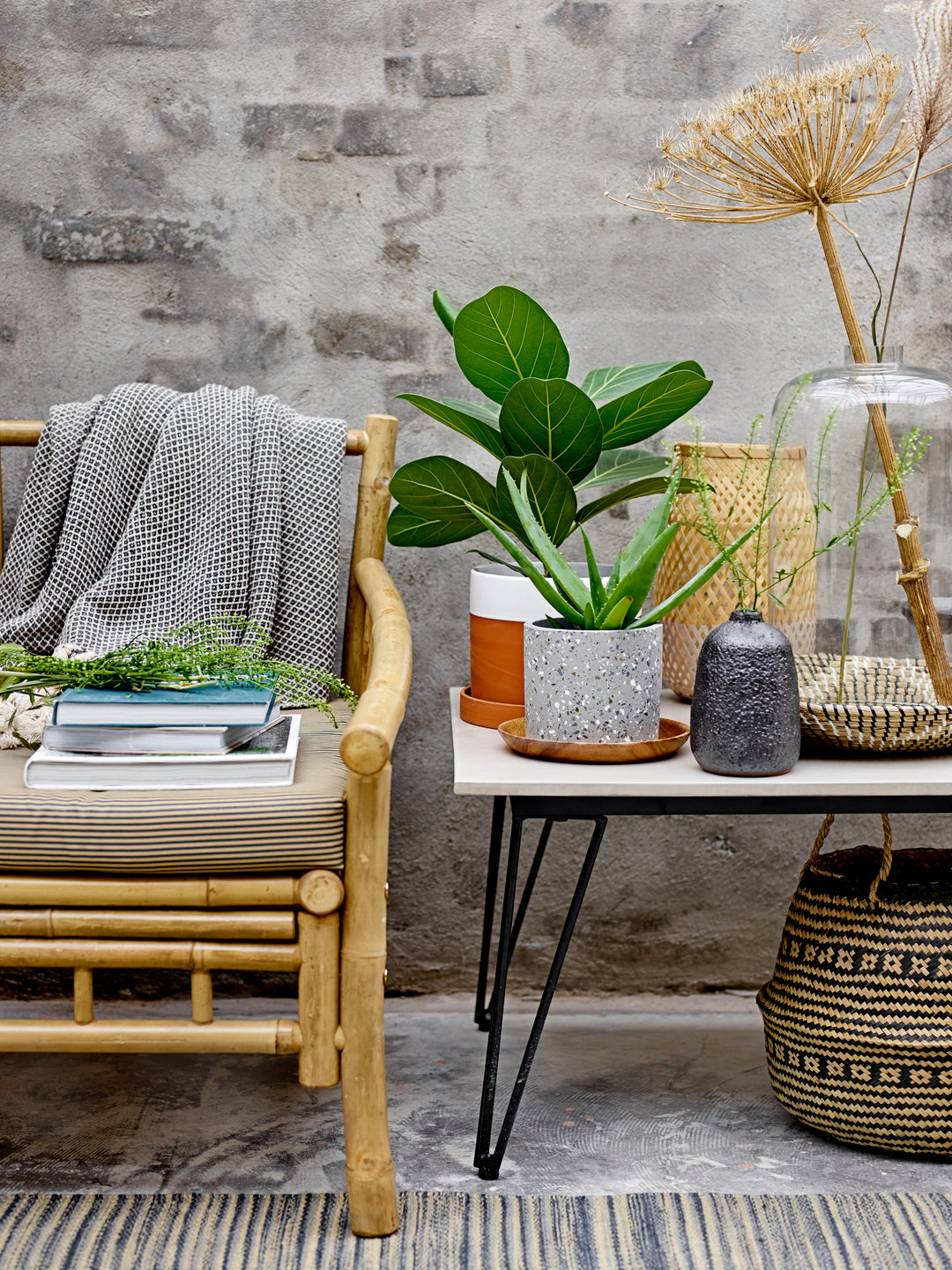 Masă Cafea Ciment Fibros Gri Bloomingville - Imagine 5