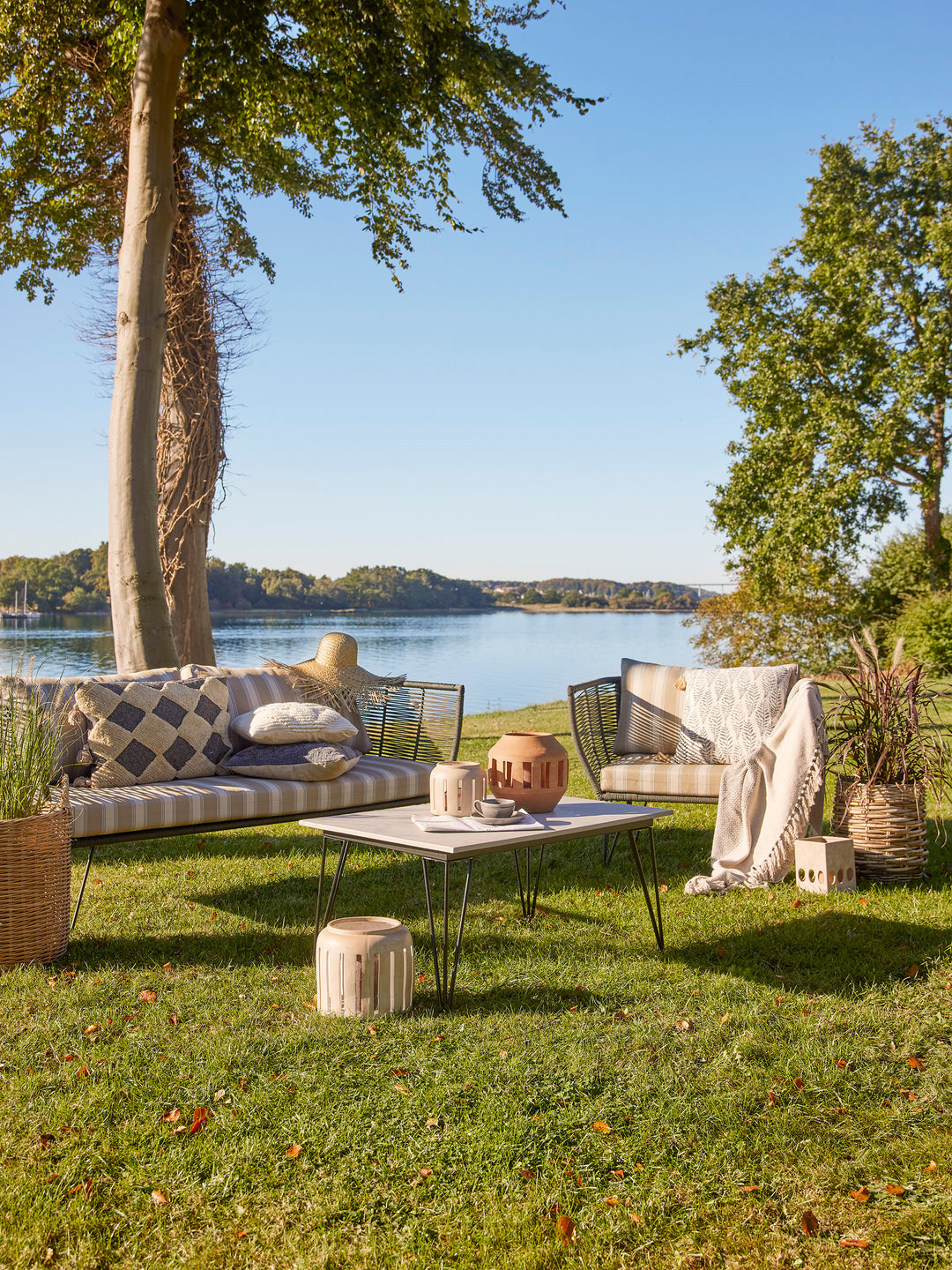 Masă Cafea Ciment Fibros Gri Bloomingville - Imagine 7