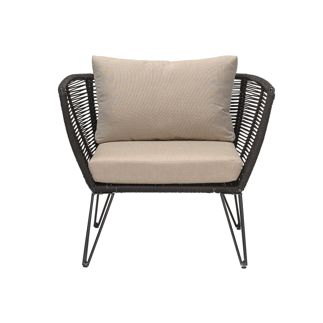 Fotoliu Lounge Negru Metal Bloomingville - Imagine 1