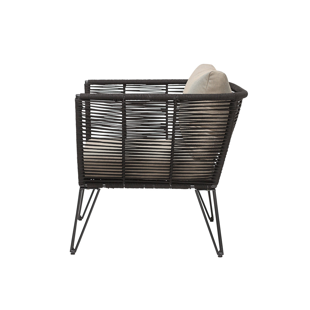 Fotoliu Lounge Negru Metal Bloomingville - Imagine 3