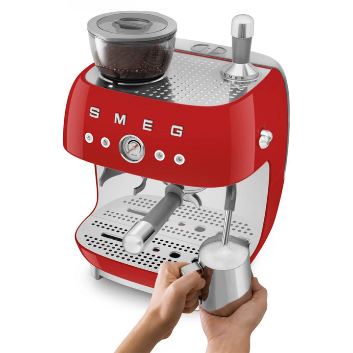 Espressor manual rosu 50's Style, EGF03RDEU, Smeg