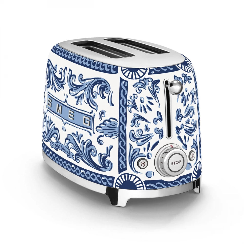 Prajitor de paine Smeg Dolce&Gabbana TSF01DGBEU, Blu mediterraneo