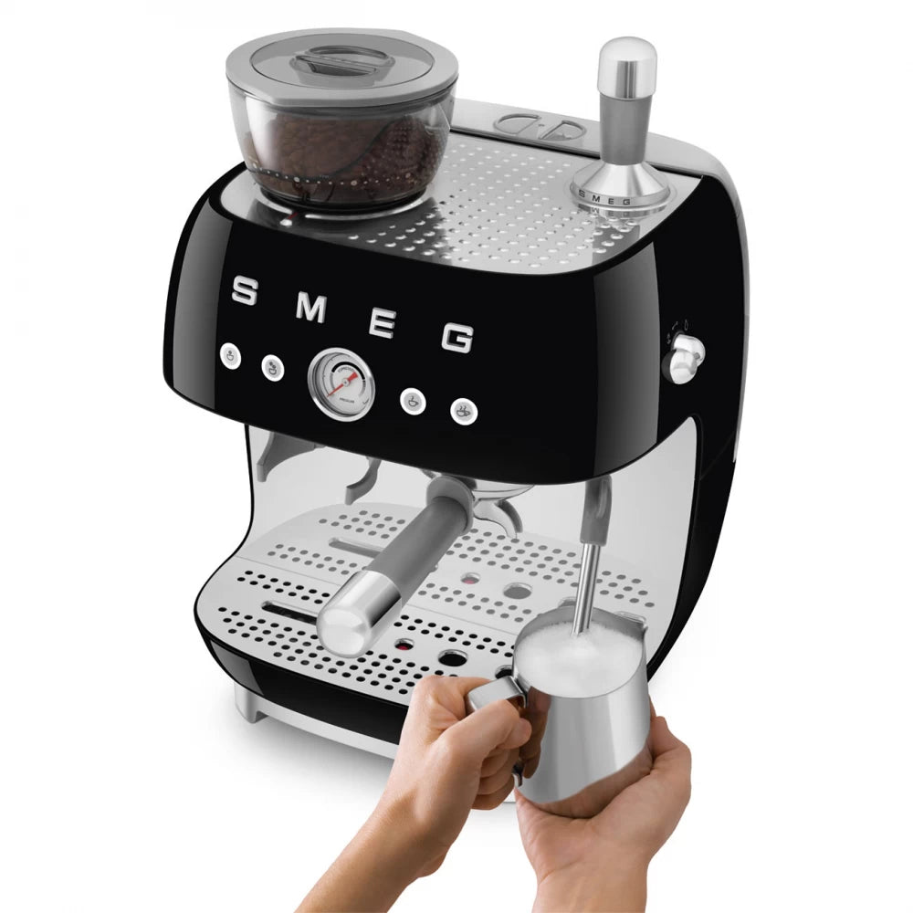 Espressor manual negru 50's Style, EGF03BLEU, Smeg