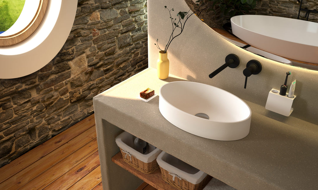 Lavoar de baie oval din granit compozit SanDonna ARONDI
