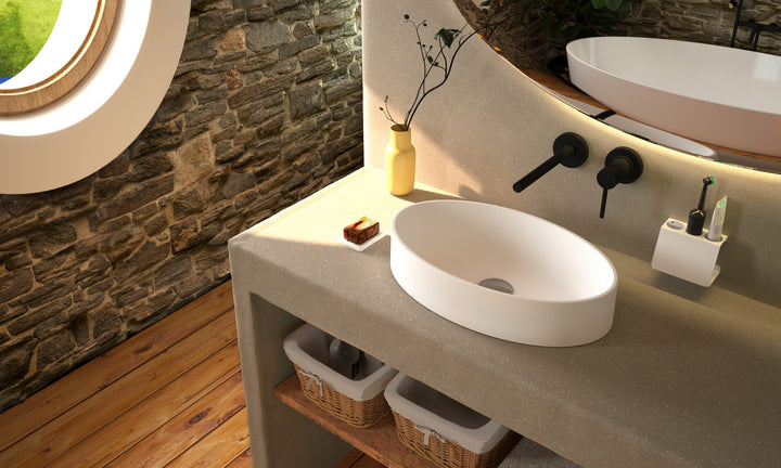 Lavoar de baie oval din granit compozit SanDonna ARONDI