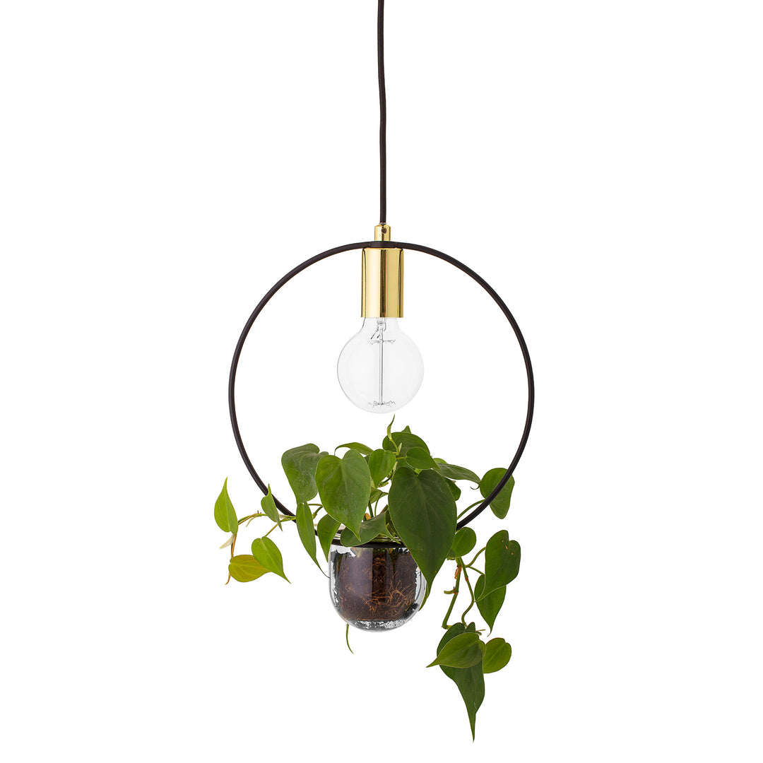 Lustră Metalică Aurie Cu Plantă Bloomingville - Imagine 1