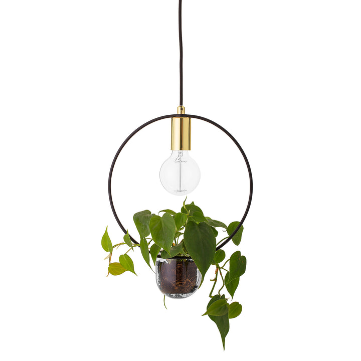 Lustră Metalică Aurie Cu Plantă Bloomingville - Imagine 1