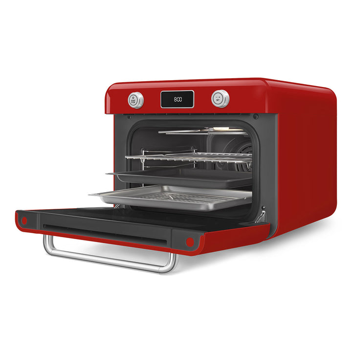 Mini cuptor rosu cu aburi, COF01RDEU, Smeg