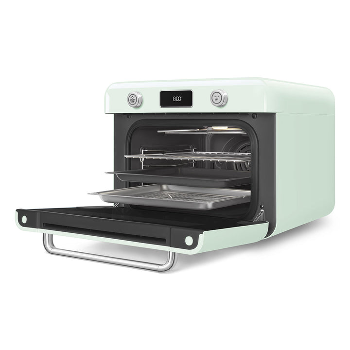 Mini cuptor verde pastel cu aburi, COF01PGEU, Smeg