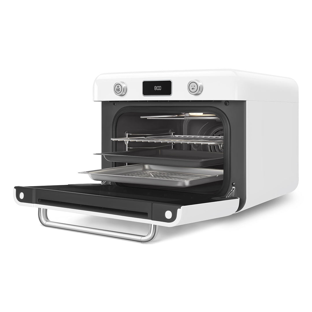 Mini cuptor alb cu aburi, COF01WHEU, Smeg