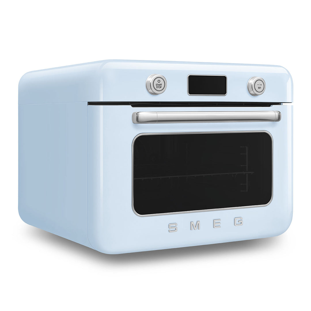 Mini cuptor albastru pastel cu aburi, COF01PBEU, Smeg