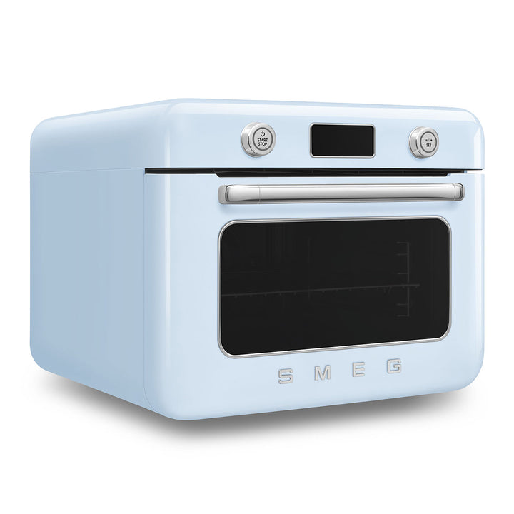 Mini cuptor albastru pastel cu aburi, COF01PBEU, Smeg