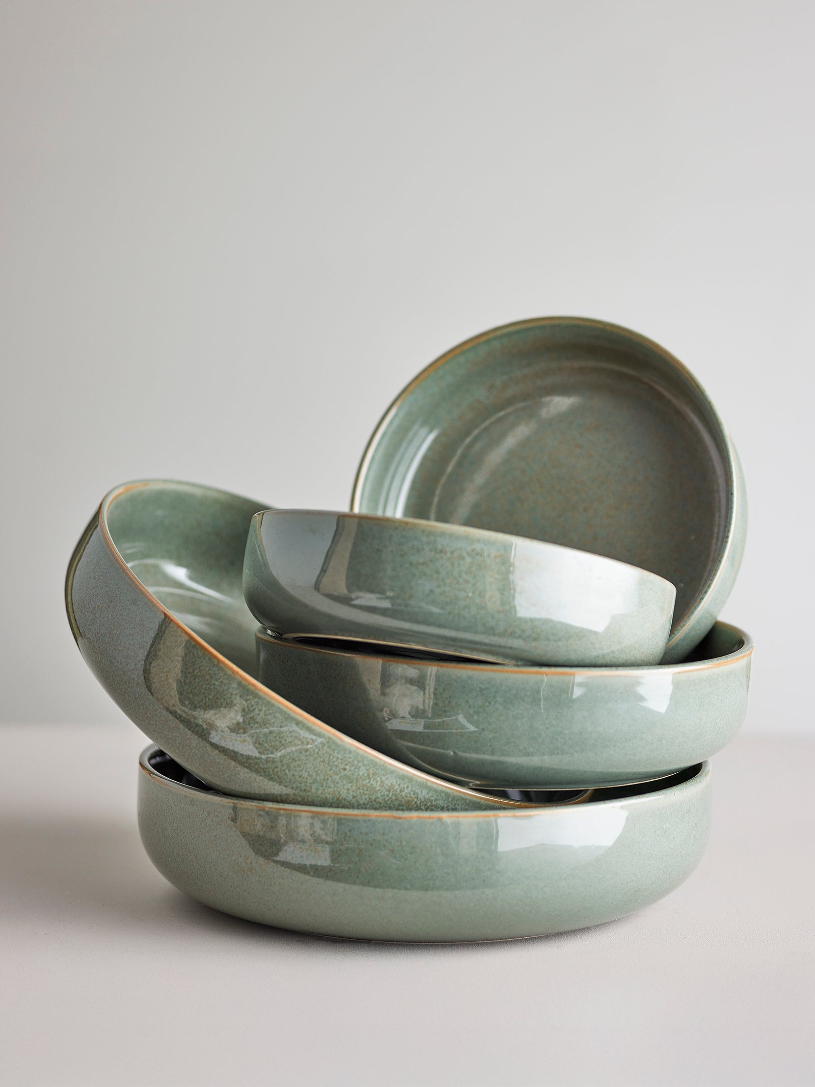 Bol Ceramic Verde Glazură Reactivă Bloomingville - Imagine 3