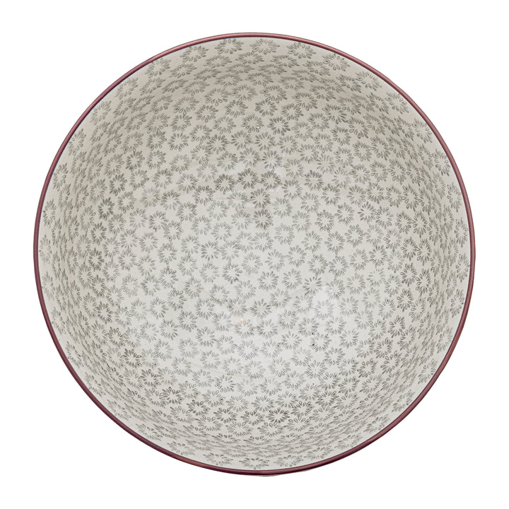 Bol Ceramic Verde Cu Detalii Pictate Bloomingville - Imagine 2