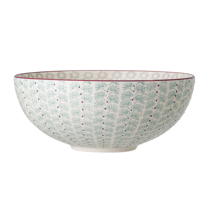 Bol Ceramic Verde Cu Detalii Pictate Bloomingville - Imagine 4