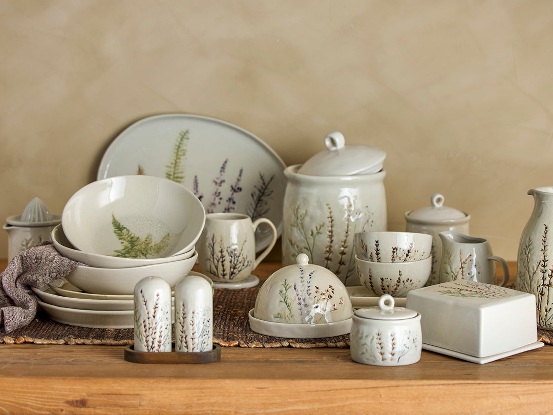 Farfurie Ceramică Naturală Cu Model Floral Bloomingville - Imagine 9