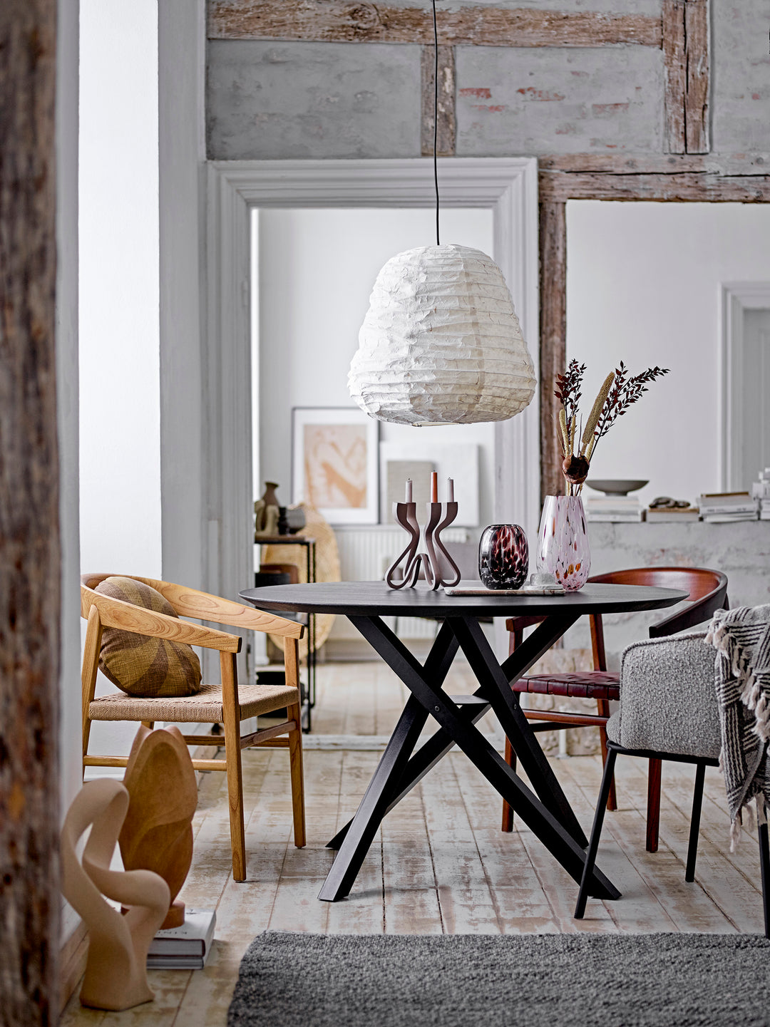 Scaun Dining Gri Poliester Bloomingville - Imagine 9