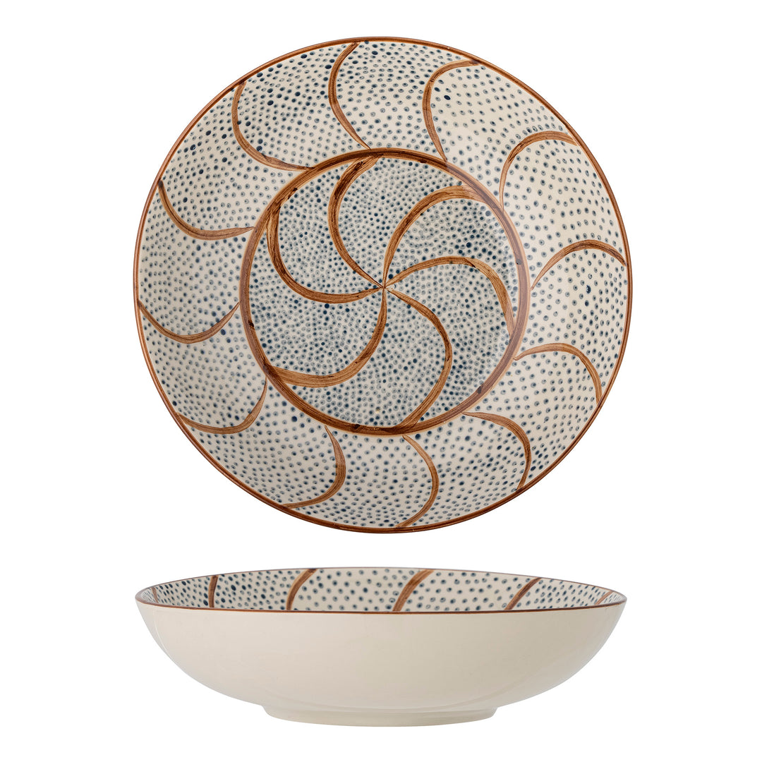 Bol Ceramic Maro Decorat Manual Bloomingville - Imagine 1