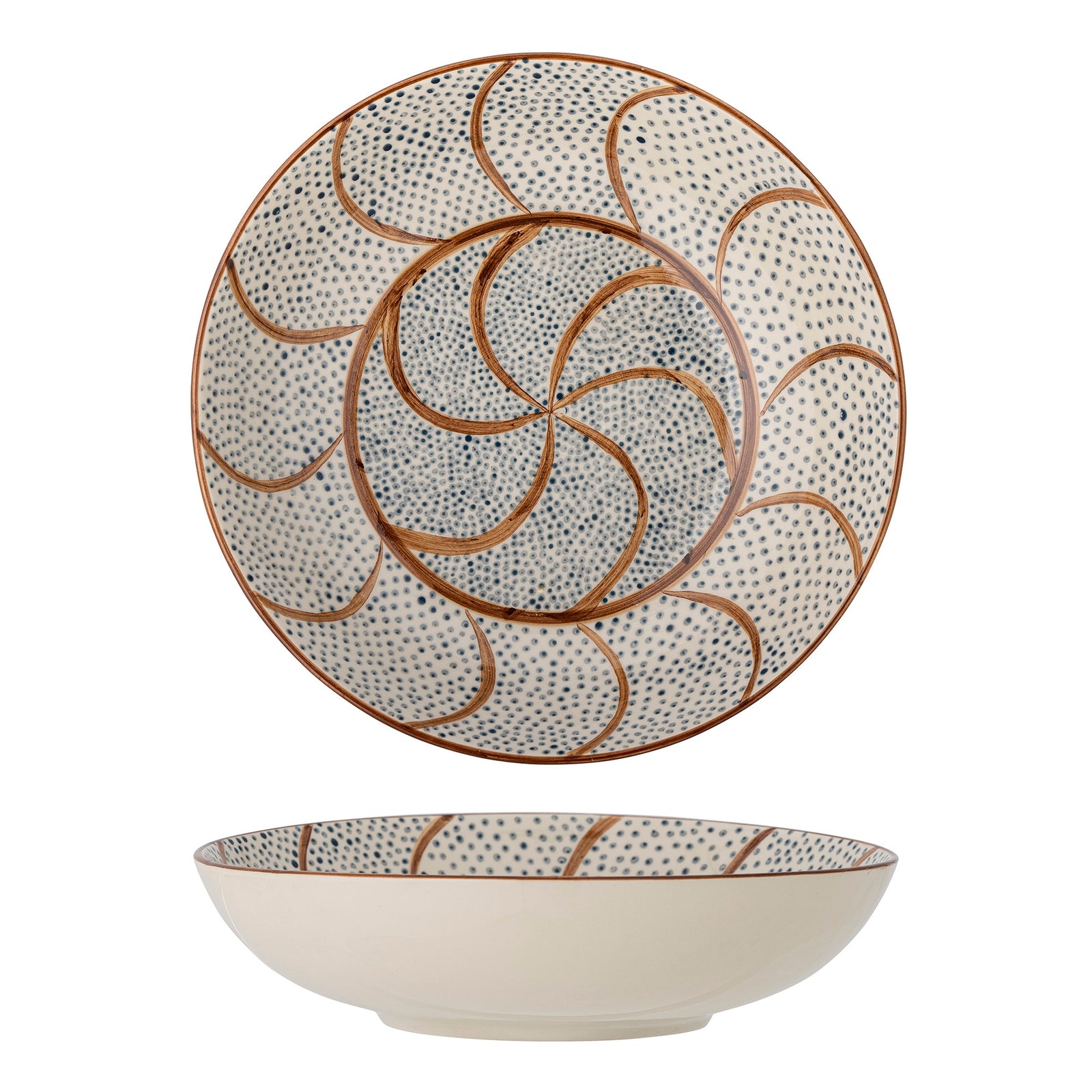 Bol Ceramic Maro Decorat Manual Bloomingville - Imagine 1