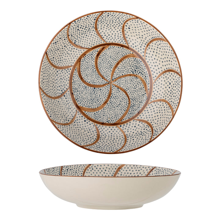 Bol Ceramic Maro Decorat Manual Bloomingville - Imagine 1