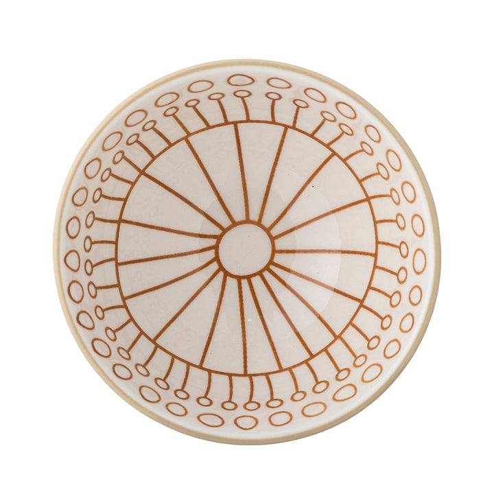 Bol Ceramică Portocaliu Cu Detalii Florale Bloomingville - Imagine 3