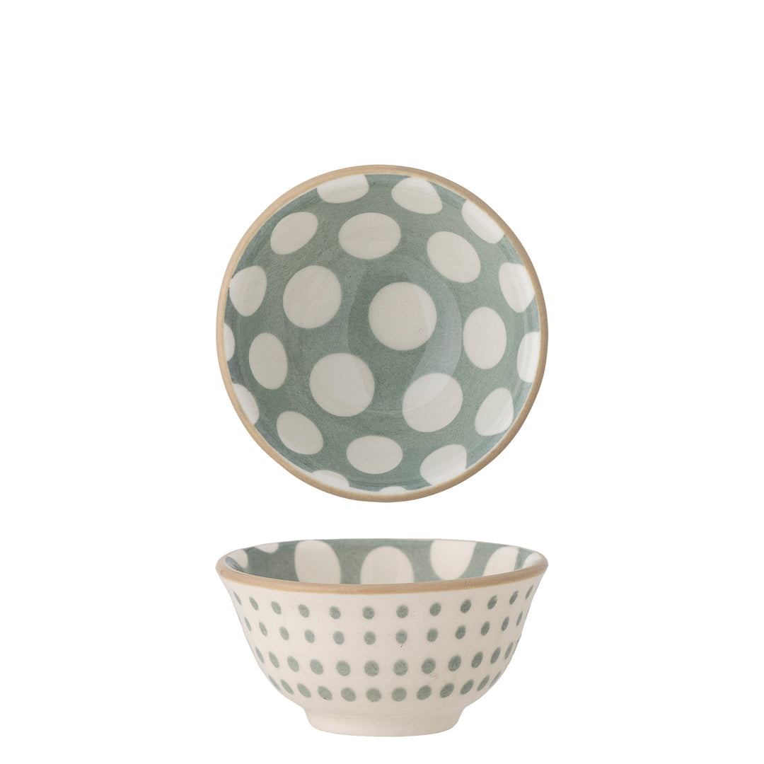 Bol Ceramic Verde Cu Buline Bloomingville - Imagine 1