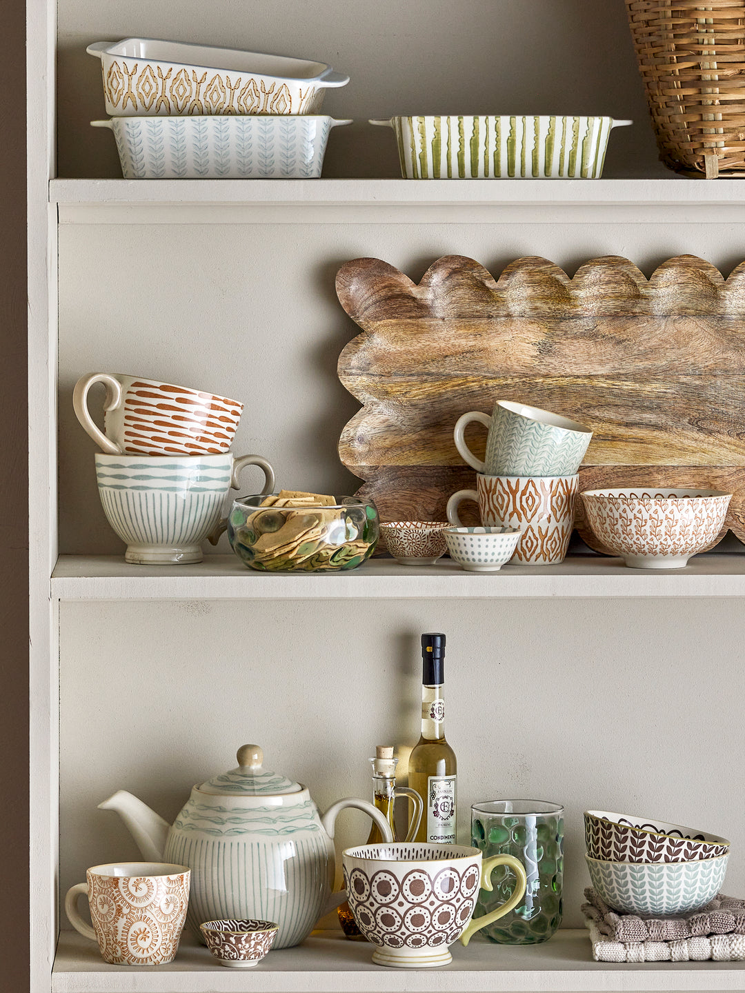 Bol Ceramic Verde Cu Buline Bloomingville - Imagine 8