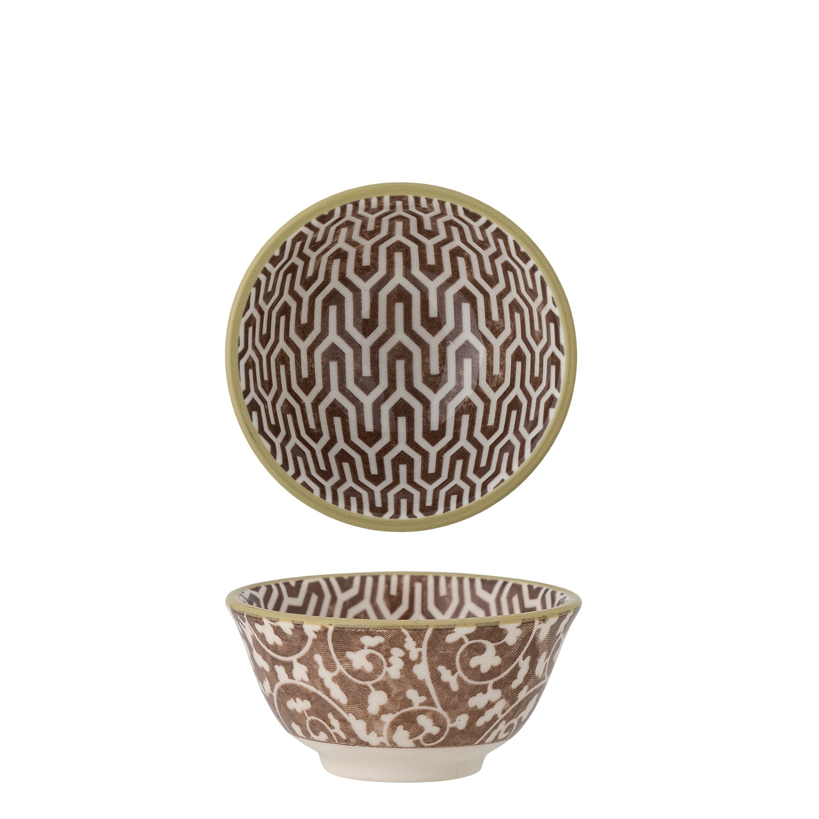 Bol Ceramică Maro Cu Detalii Pictate Bloomingville - Imagine 1