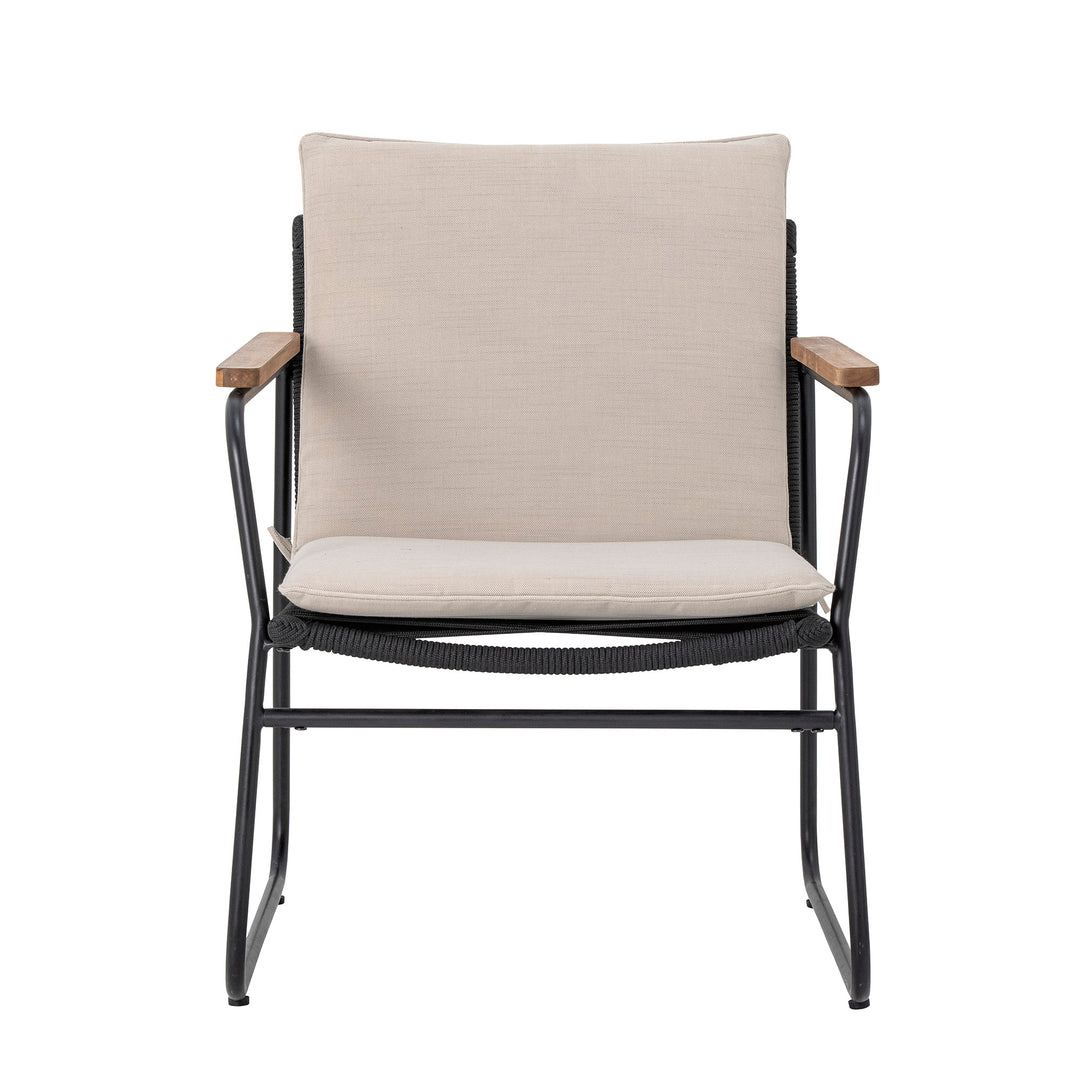 Fotoliu Lounge Metal Negru Bloomingville - Imagine 1