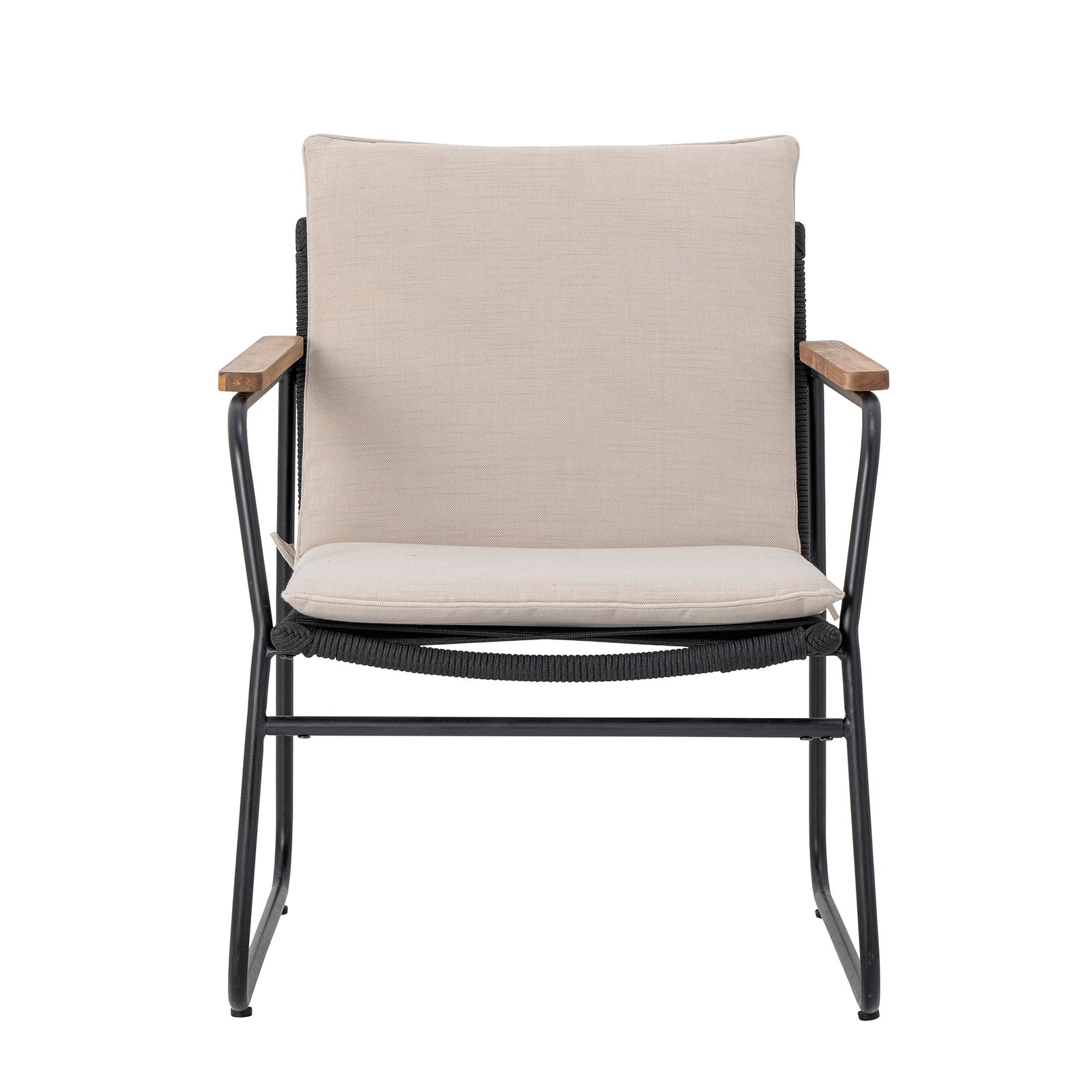 Fotoliu Lounge Metal Negru Bloomingville - Imagine 1