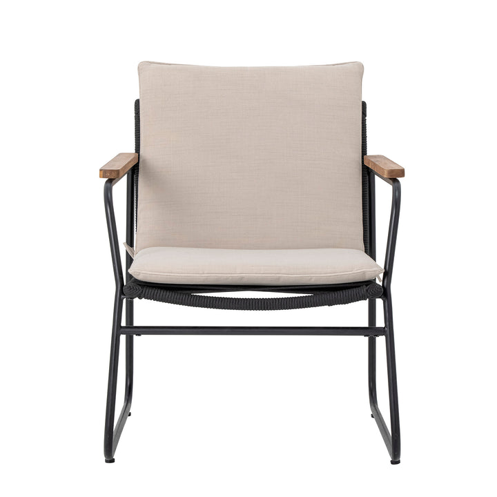 Fotoliu Lounge Metal Negru Bloomingville - Imagine 1