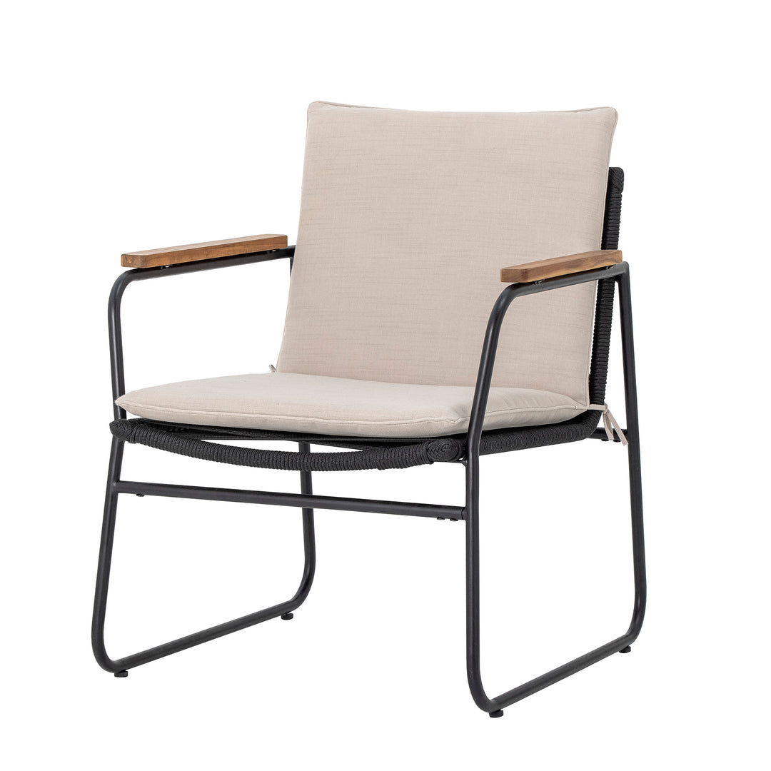 Fotoliu Lounge Metal Negru Bloomingville - Imagine 4