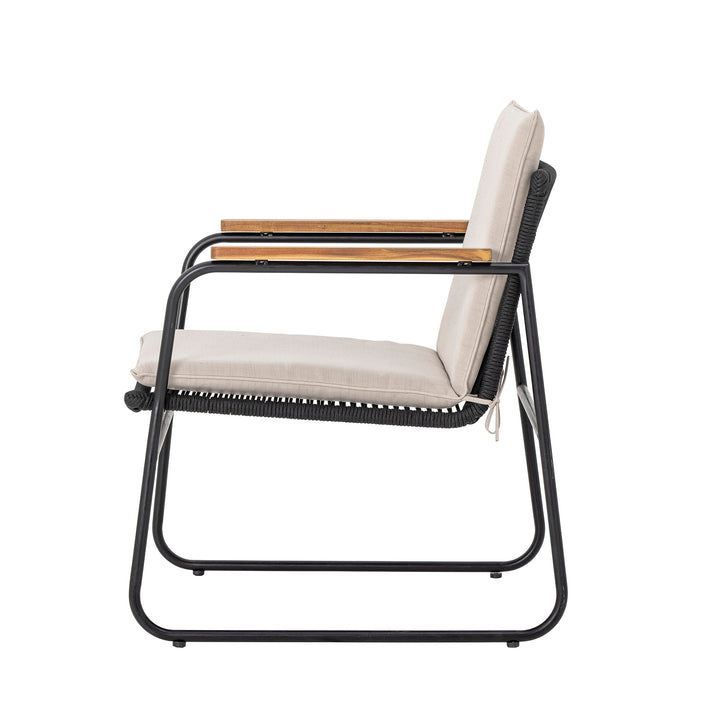 Fotoliu Lounge Metal Negru Bloomingville - Imagine 5