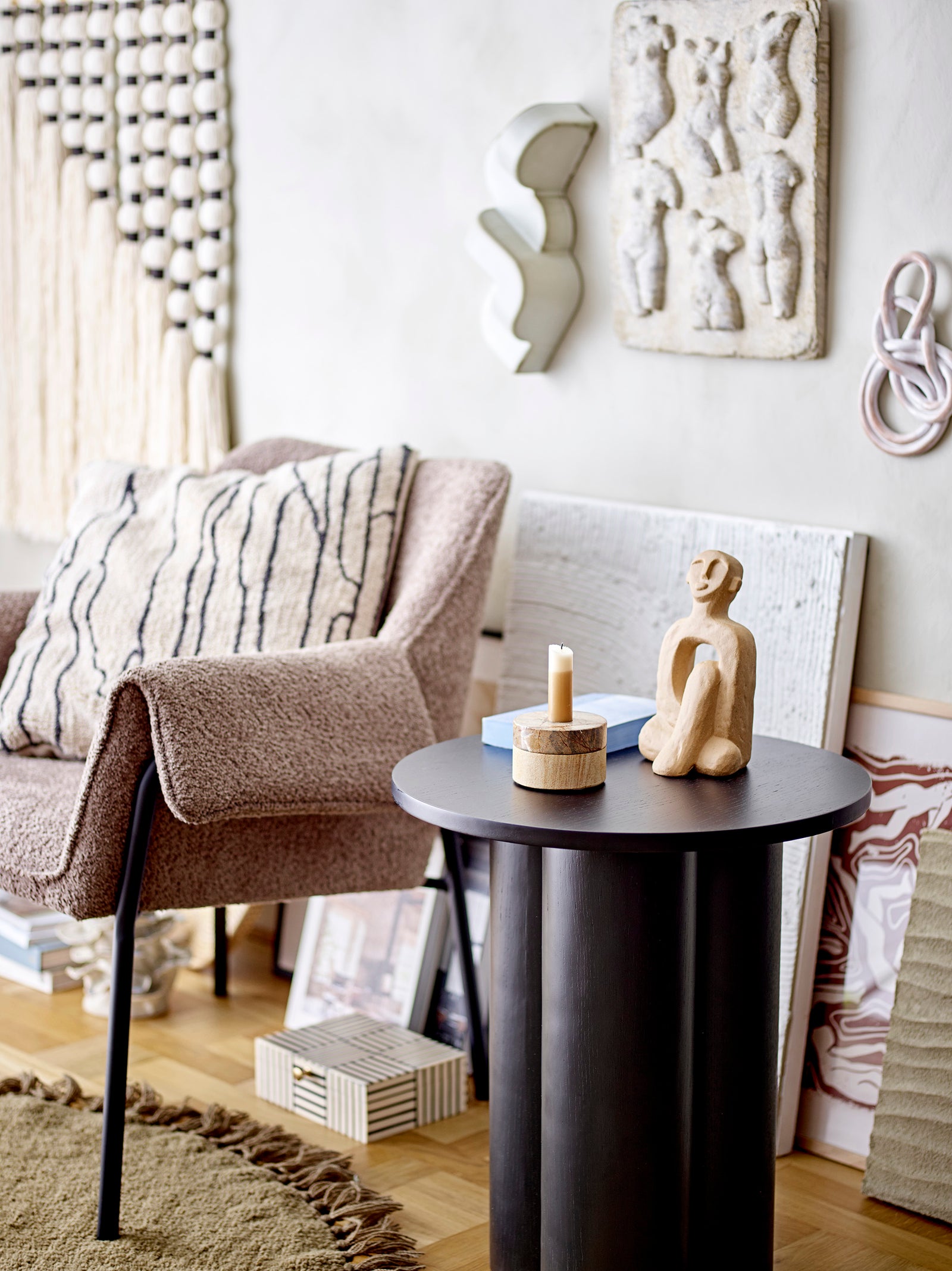 Masă Laterală Neagră MDF Bloomingville - Imagine 2